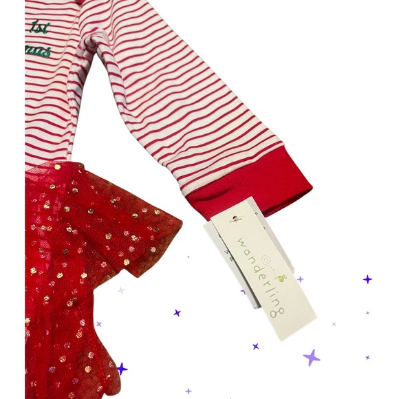 Wanderling “My 1st Christmas” Infant Red Color Bodysuit - Girls - 6-9 Months - Picture 5 of 10
